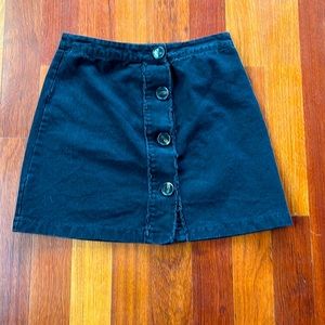Francesca’s Button Down Black Denim Skirt Small